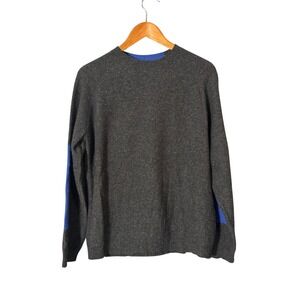 Vintage Structure Mens Medium 100% Lambswool Sweater Elbow Patches